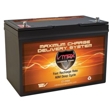 VMAX CT-2400 2400Wrms / 4800Wmax Audio System 100AH Charge Tank Marine 12V